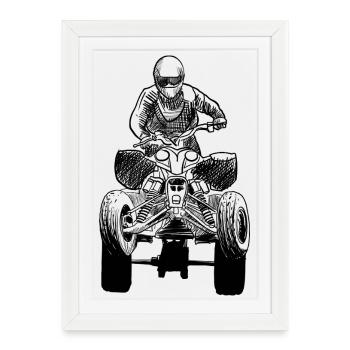 quad - Affiche encadrée (27 × 37 cm) - blanc - Devant
