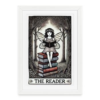 Enchanted Forest Fairy Reading - Framed poster (27 × 37 cm) - white - Front