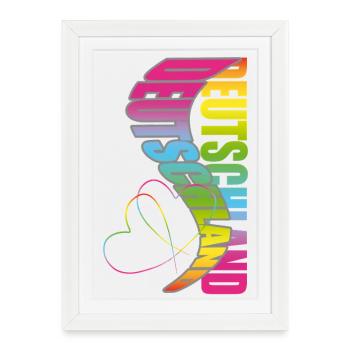 Colorful heart motif Design-Germany - Framed poster (27 × 37 cm) - white - Front