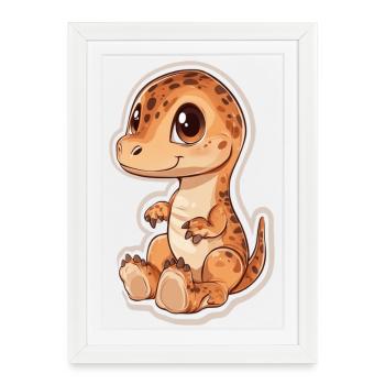 Dinosaure - Affiche encadrée (27 × 37 cm) - blanc - Devant