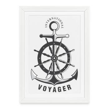 Nautical Design International Voyager Anchor - Framed poster (27 × 37 cm) - white - Front