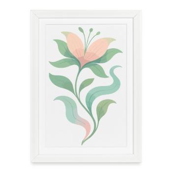 Pastel Bloom Flux Botanique - Affiche encadrée (27 × 37 cm) - blanc - Devant