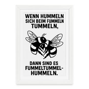 Fummel Tummel Hummeln - Affiche encadrée (27 × 37 cm) - blanc - Devant