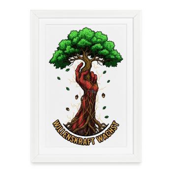 Willenskraft Wachst - Affiche encadrée (27 × 37 cm) - blanc - Devant
