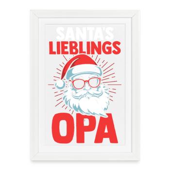 Noël Père Noël Grand-père Noël - Affiche encadrée (27 × 37 cm) - blanc - Devant