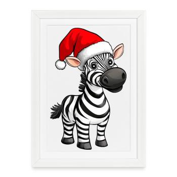 Zebras Christmas - Framed poster (27 × 37 cm) - white - Front