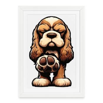 Cocker Spaniel Cocker Chien Cocker Propriétaire de cocker Spaniel - Affiche encadrée (27 × 37 cm) - blanc - Devant