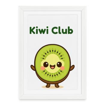 Kiwi Club Kiwi Smiley - Affiche encadrée (27 × 37 cm) - blanc - Devant