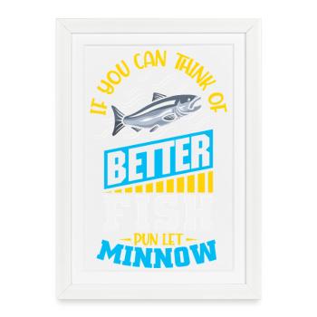 Fishing Angler Fish Fisherman Sayings Petri Heil - Framed poster (27 × 37 cm) - white - Front