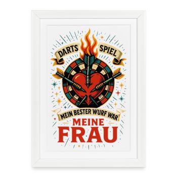 Jeu de fléchettes Chère épouse, mon meilleur lancer chéri - Affiche encadrée (27 × 37 cm) - blanc - Devant