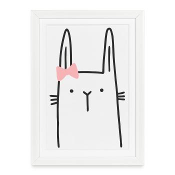Bunny Girl Easter Bunny - Framed poster (27 × 37 cm) - white - Front