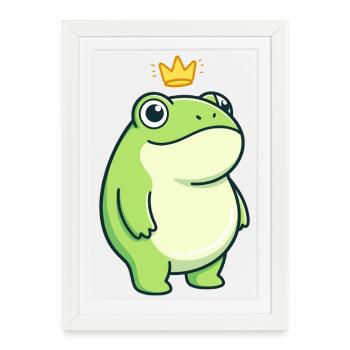 King Croak – Classic minimalist design - Framed poster (27 × 37 cm) - white - Front