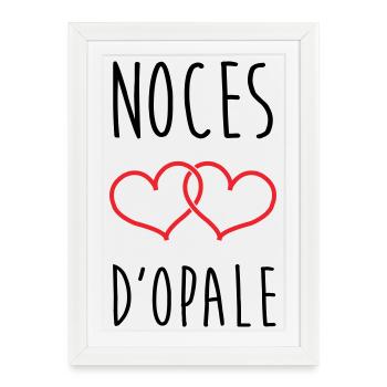 noces d'opale 21 ans d'amour - Affiche encadrée (27 × 37 cm) - blanc - Devant