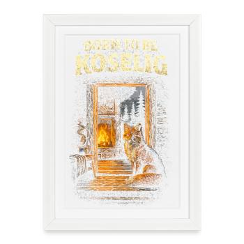 Viking scandinave né pour être Koselig - Affiche encadrée (27 × 37 cm) - blanc - Devant