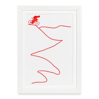 Descente de vélo de montagne à vélo de montagne - Affiche encadrée (27 × 37 cm) - blanc - Devant