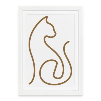 Art de lignes pour chats Design des chats - Affiche encadrée (27 × 37 cm) - blanc - Devant