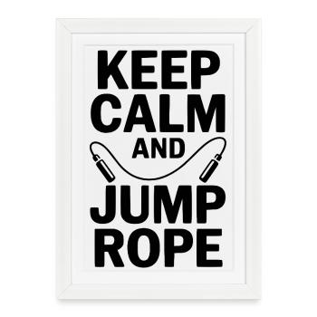 Keep Calm and Jump Rope - Framed poster (27 × 37 cm) - white - Front