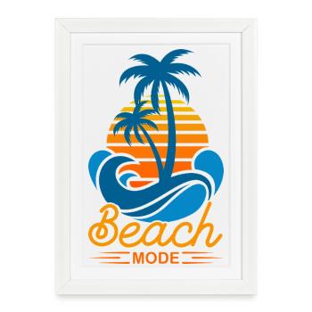 Mode plage lors des vacances d’été cadeau tropical - Affiche encadrée (27 × 37 cm) - blanc - Devant