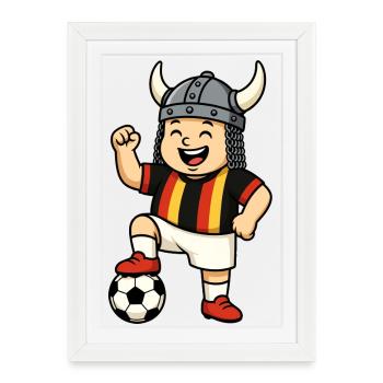 Joueur de football drôle - Affiche encadrée (27 × 37 cm) - blanc - Devant