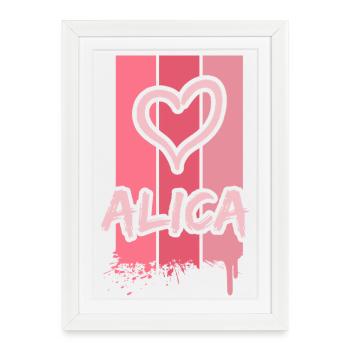 Alica comme idée de cadeau - Affiche encadrée (27 × 37 cm) - blanc - Devant