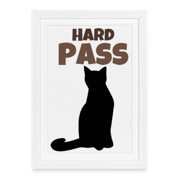 Pass catégorique Introverti drôle Chat noir rétro - Affiche encadrée (27 × 37 cm) - blanc - Devant