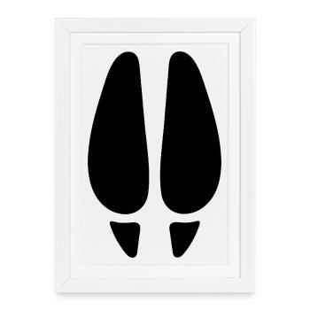 Empreinte de cerf - Affiche encadrée (27 × 37 cm) - blanc - Devant