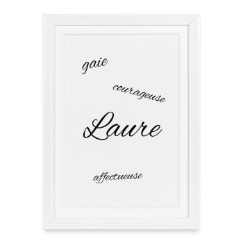 Prénom Laure - Affiche encadrée (27 × 37 cm) - blanc - Devant