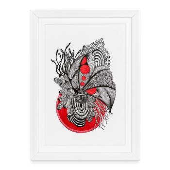 Plante de la ligne des orbes rouges - Affiche encadrée (27 × 37 cm) - blanc - Devant