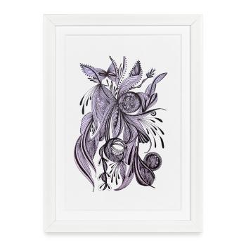 Fleur de ligne violette - Affiche encadrée (27 × 37 cm) - blanc - Devant