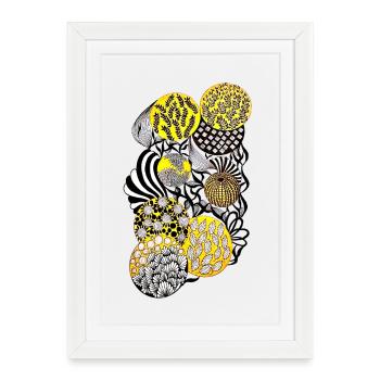 Luminous Circle Patterns Botany - Framed poster (27 × 37 cm) - white - Front