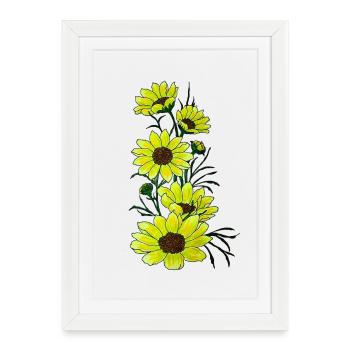 Sunflower Magic Nature's Yellow - Framed poster (27 × 37 cm) - white - Front