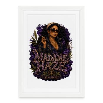 Madame Haze Smoke | SailorsYarn by Cap ́nKush - Framed poster (27 × 37 cm) - white - Front