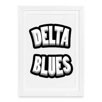 Delta Blues Retro Typography - Framed poster (27 × 37 cm) - white - Front
