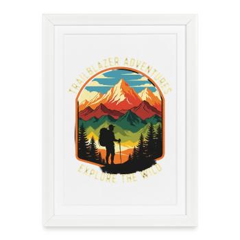 Alpiniste - Affiche encadrée (27 × 37 cm) - blanc - Devant