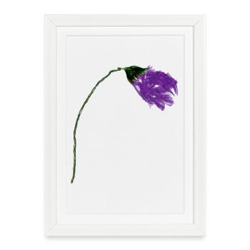 Fleur de violette à surface abstraite - Affiche encadrée (27 × 37 cm) - blanc - Devant