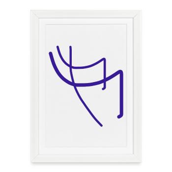 Purple Lines Abstract Art Design: Abstract R - Framed poster (27 × 37 cm) - white - Front