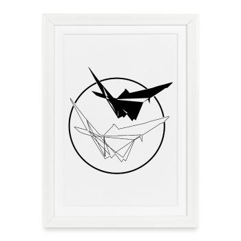 Origami 1 - Affiche encadrée (27 × 37 cm) - blanc - Devant