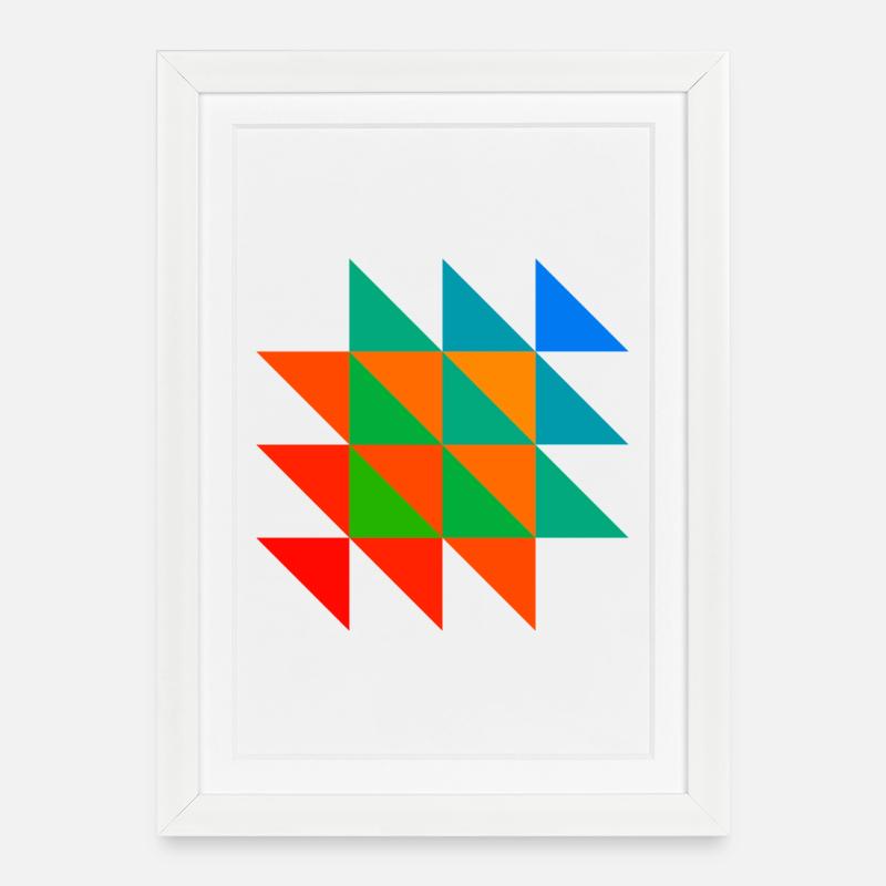 Colorful Triangle Mosaic - Framed poster (27 × 37 cm) - white