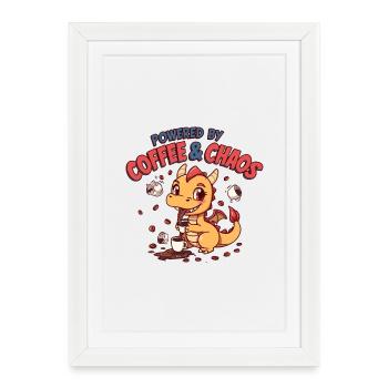 Dragon Café Chaos - Framed poster (27 × 37 cm) - white - Front