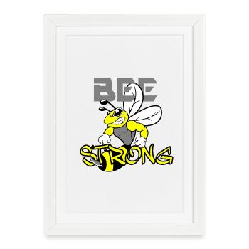 BEE STRONG Biene - Affiche encadrée (27 × 37 cm) - blanc - Devant