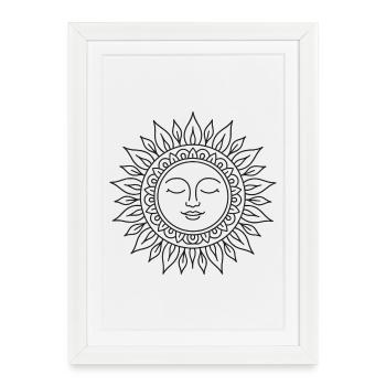 Smiling sun to color - Framed poster (27 × 37 cm) - white - Front