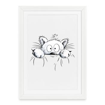 White Cats I Cat Friends Gift - Framed poster (27 × 37 cm) - white - Front