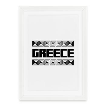Grèce Pays Îles Hellas Symbole Cadeau - Affiche encadrée (27 × 37 cm) - blanc - Devant