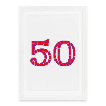 50. 50 YEARS. 50th ANNIVERSARY. 50 YEARS ANNIVERSARY. - Framed poster (27 × 37 cm) - white - Front