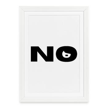 NO Nazis! - Gerahmtes Poster (27 × 37 cm) - Weiß - Vorne