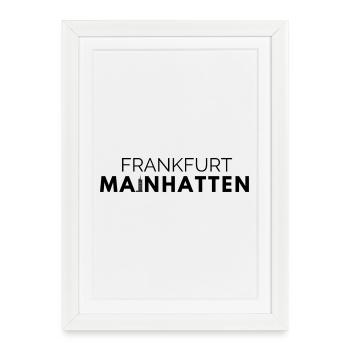 Francfort Mainhatten - Affiche encadrée (27 × 37 cm) - blanc - Devant