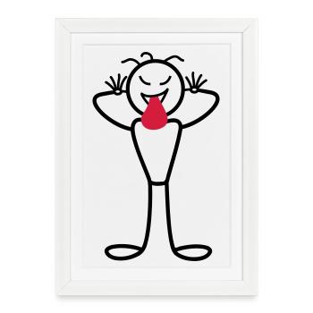 Male - Framed poster (27 × 37 cm) - white - Front