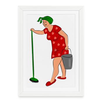 femme - Affiche encadrée (27 × 37 cm) - blanc - Devant