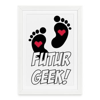 Futur Geek ! - Affiche encadrée (27 × 37 cm) - blanc - Devant
