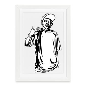 Gangster rapper - Framed poster (27 × 37 cm) - white - Front